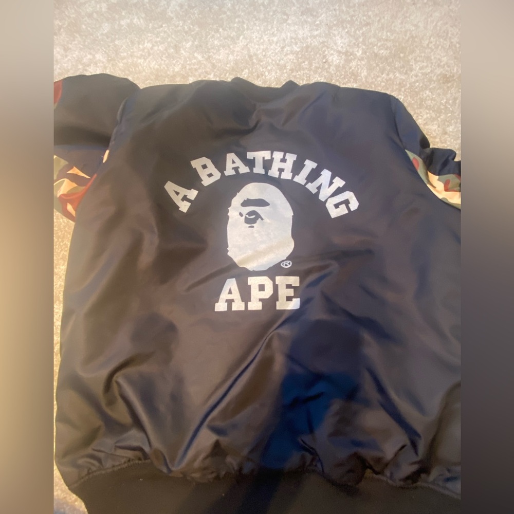 BATHING APE CAMO/BLACK FLIGHT JACKET